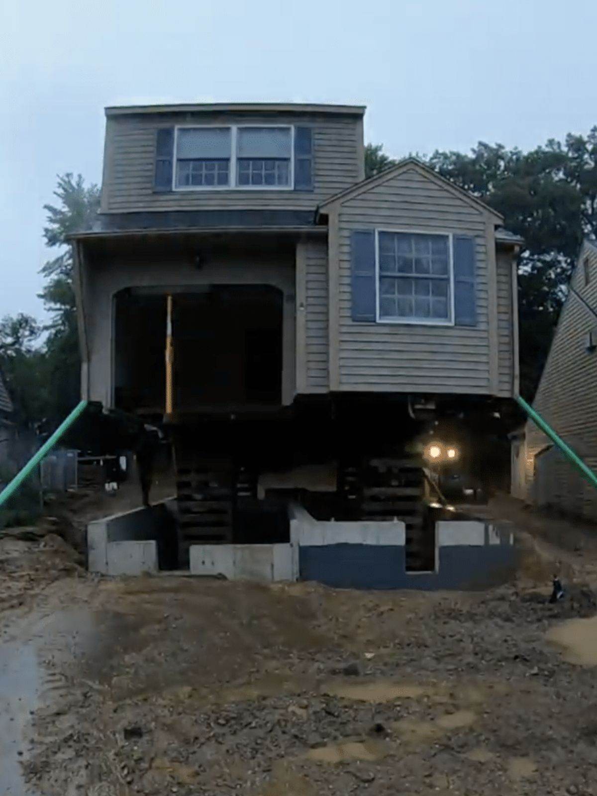 house being lifted for foundation replacement longmeadow, ma