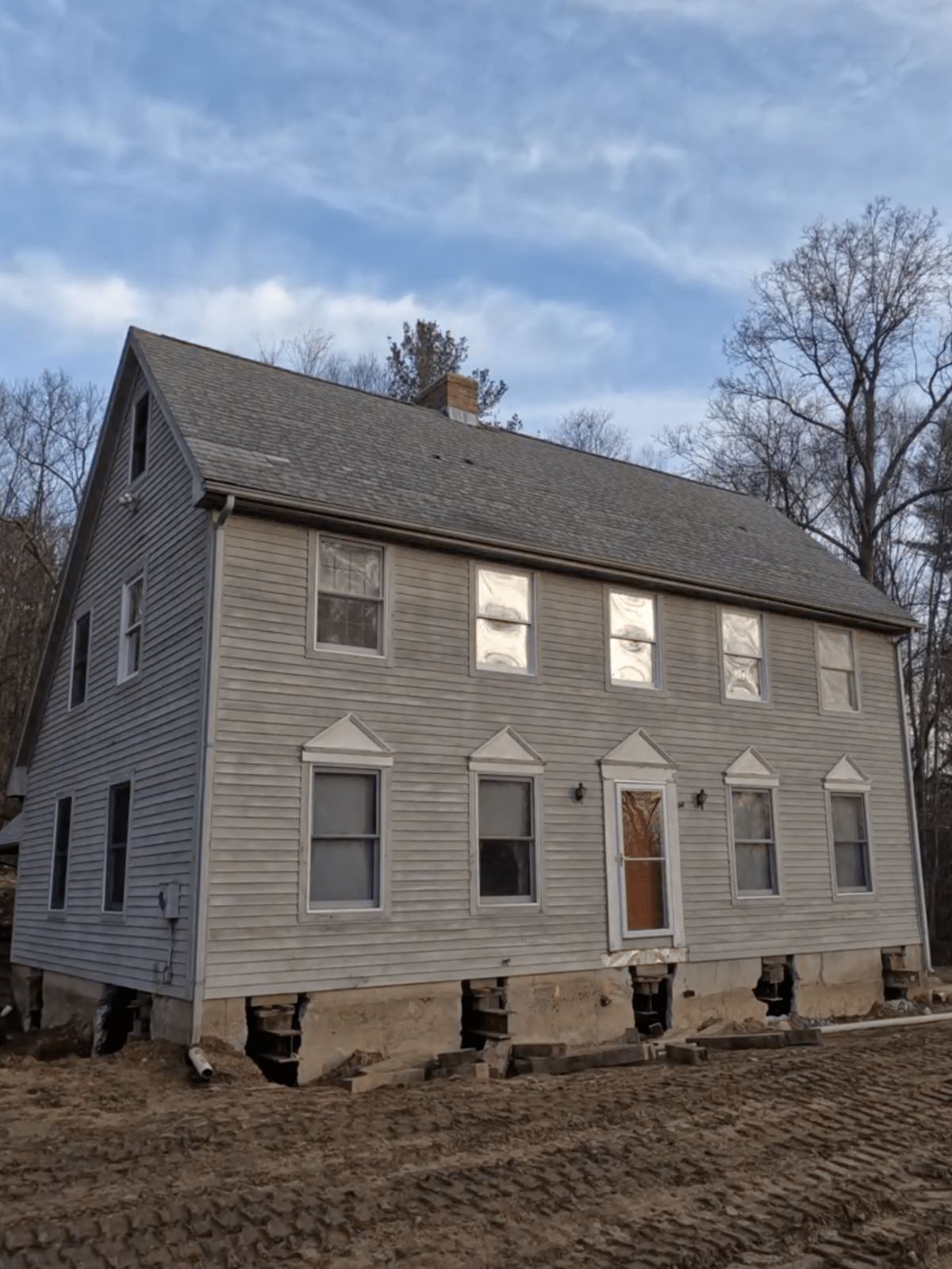 foundation replacement on a cape cod style home. foundation replacement east longmeadow, ma